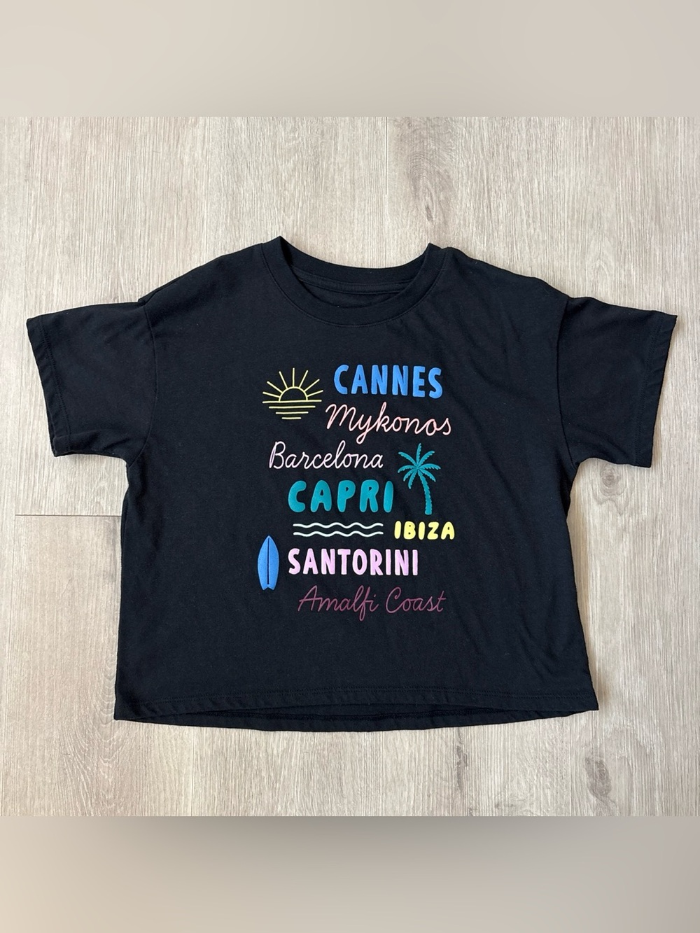 SO Boxy Cropped Short Sleeve Tee Girls Large 10/12